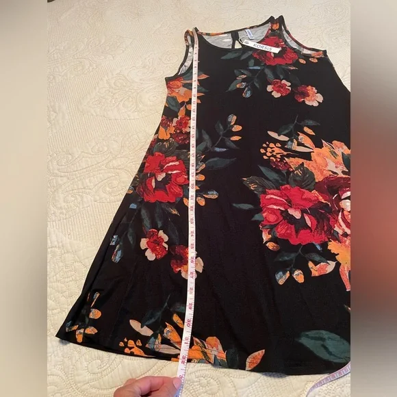 Floral Round Neck T Shirt Dress - Picture 3 of 5